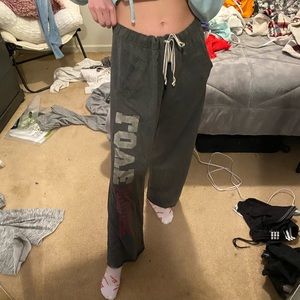 Dark Grey Sweatpants with Writing from Pink
